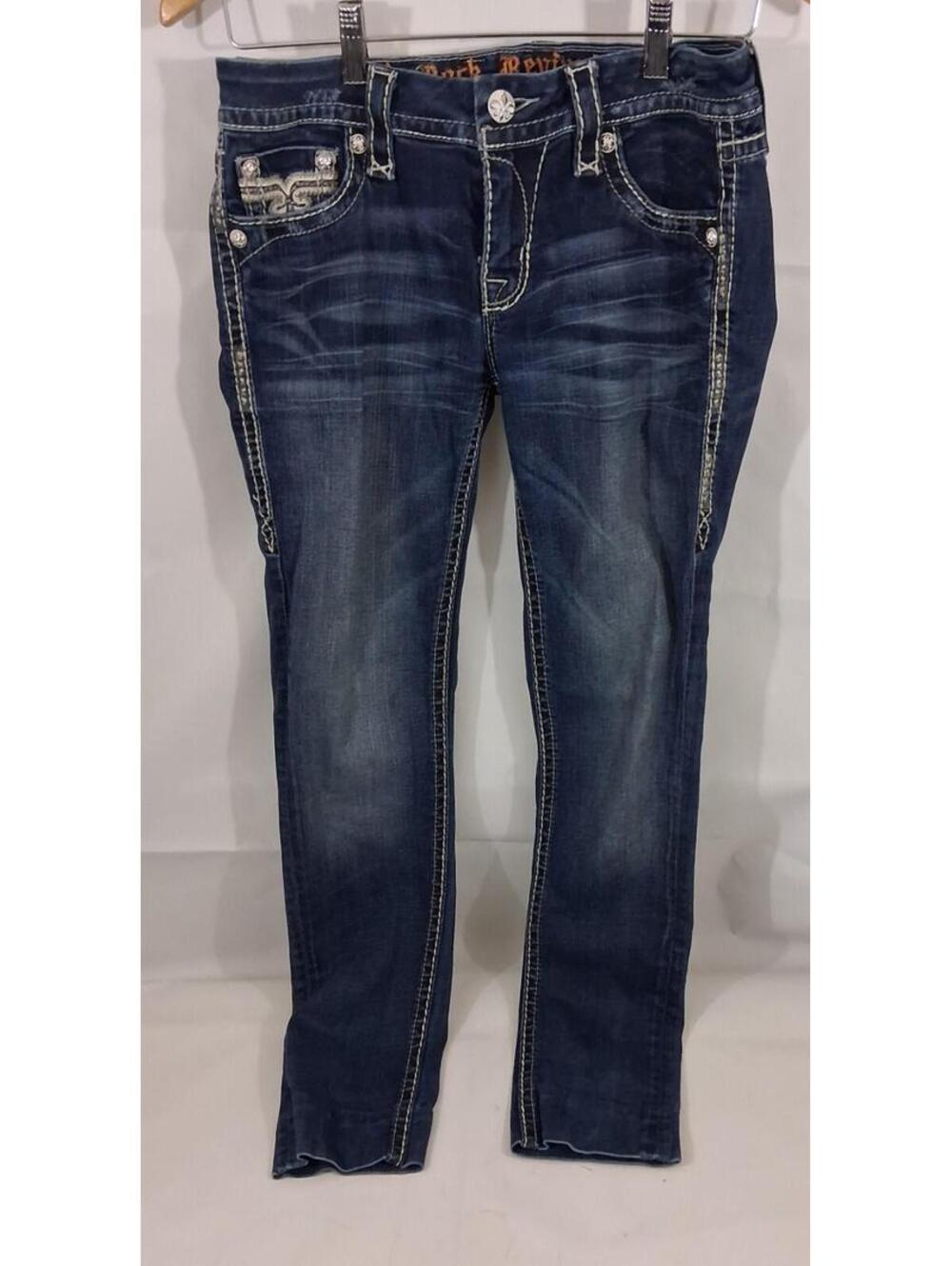 ROCK Revival Women's SKINNY Kayla Blue Jeans Light Wash Size 28 Inseam 29" - Picture 4 of 4